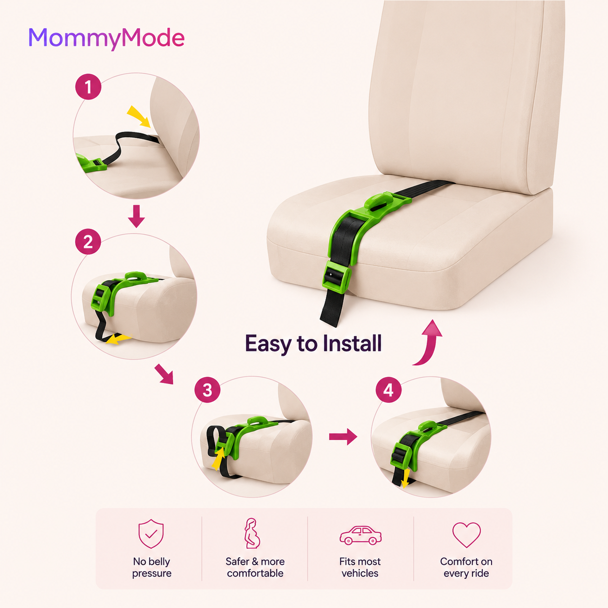 Mommy Mode ™ - Pregnancy Seat Belt Adjuster
